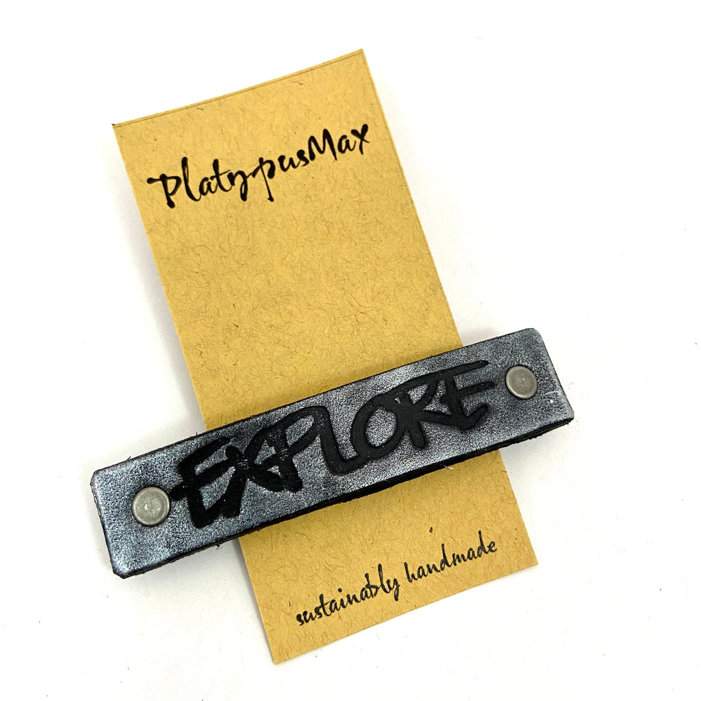 EXPLORE One Word Caption / Message Hair Clip Barrette