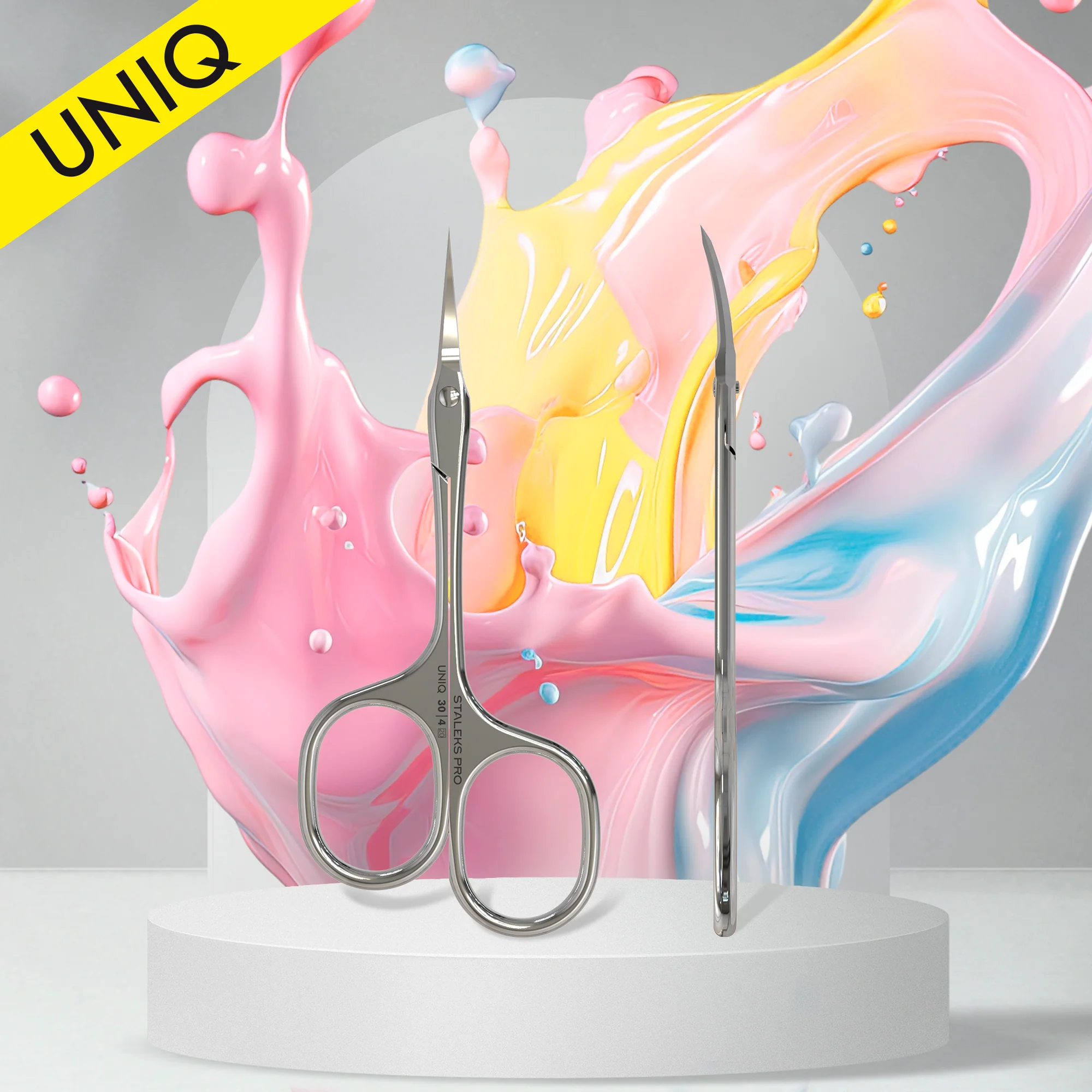 Professional Cuticle Scissors "Asymmetric" UNIQ 30 TYPE 4 -SQ-30/4- STALEKS